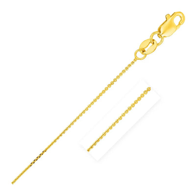 An image displaying 14k Yellow Gold Cable Link Chain 0.5mm by Orca Market