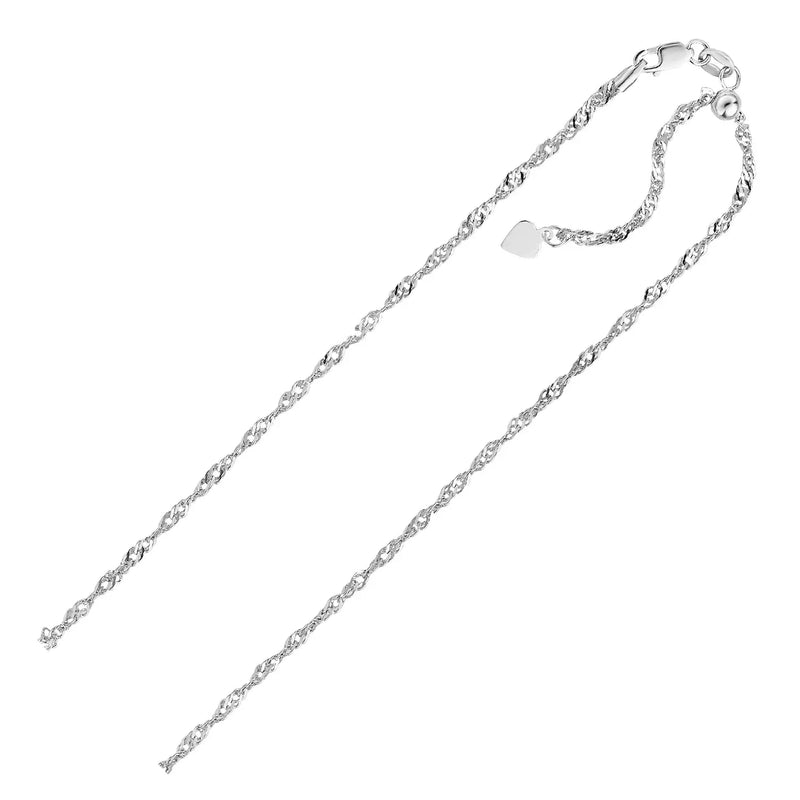 An image displaying Sterling Silver 1.5mm Adjustable Singapore Chain by Orca Market