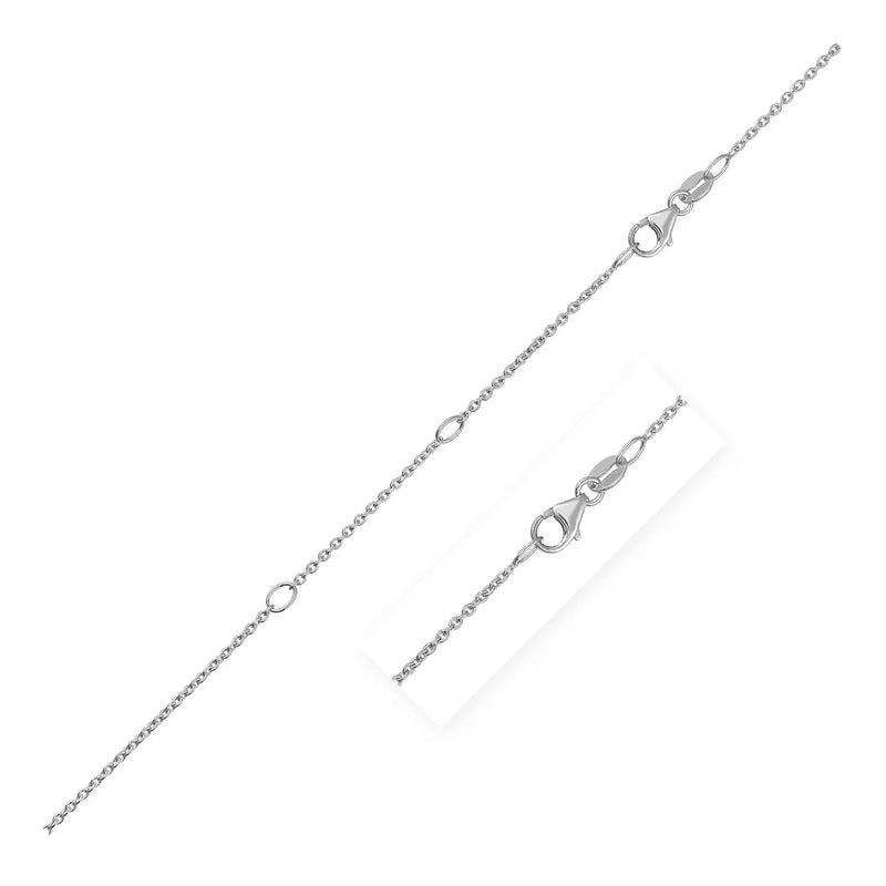 An image displaying Double Extendable Cable Chain in 14k White Gold (1.2mm) by Orca Market
