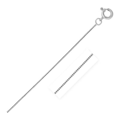 An image displaying 14k White Gold Classic Box Chain 0.4mm by Orca Market