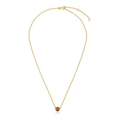 An image displaying 14k Yellow Gold 17 inch Necklace with Round Citrine by Orca Market