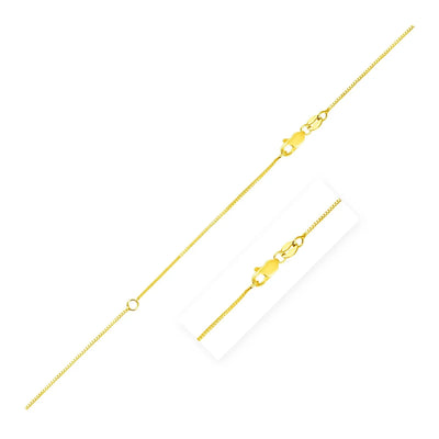 An image displaying Extendable Box Chain in 14k Yellow Gold (0.7mm) by Orca Market