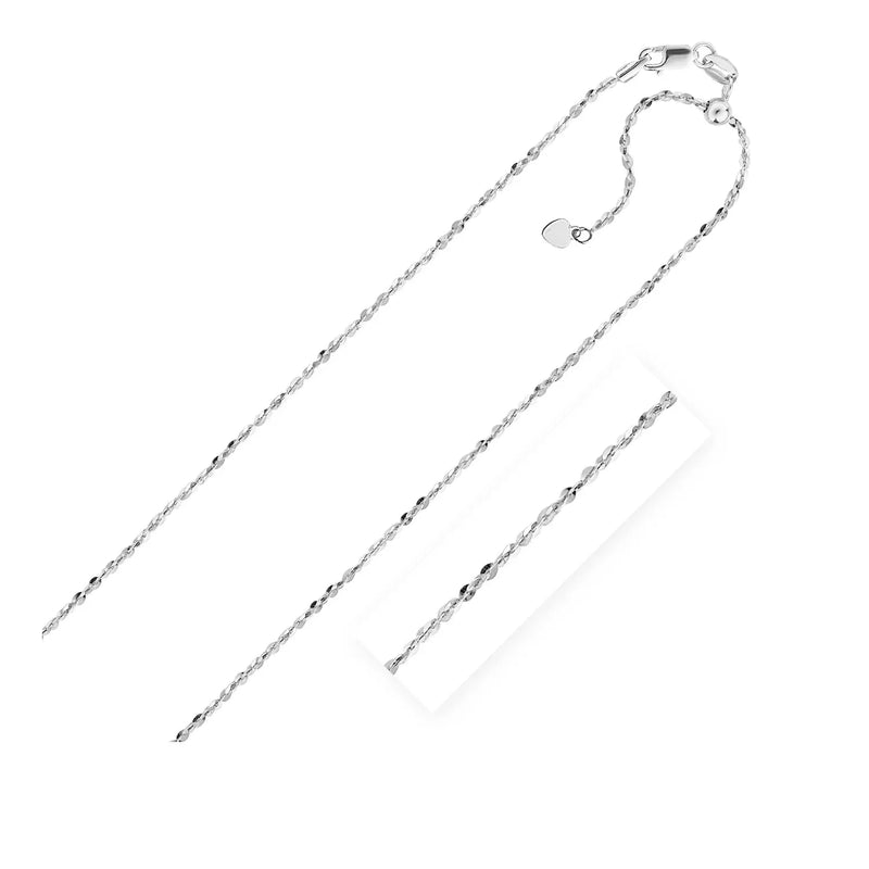 An image displaying Sterling Silver 1.0 mm Adjustable Piatto Chain by Orca Market