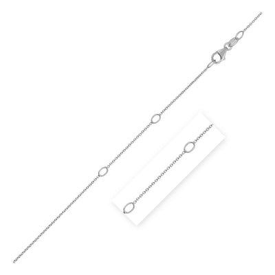 An image displaying Adjustable Cable Chain in 14k White Gold (1.0mm) by Orca Market