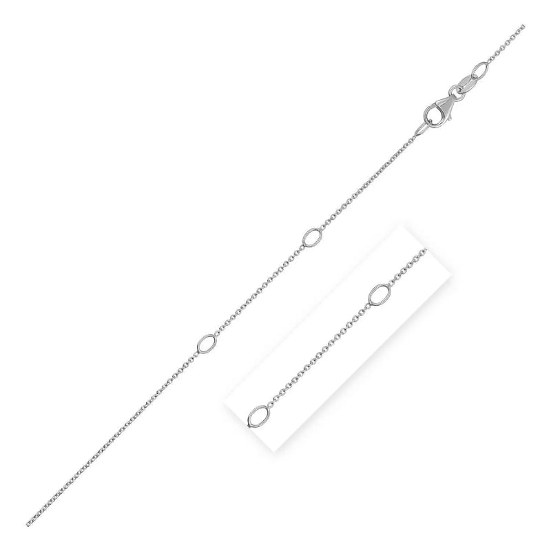 An image displaying Adjustable Cable Chain in 14k White Gold (1.0mm) by Orca Market