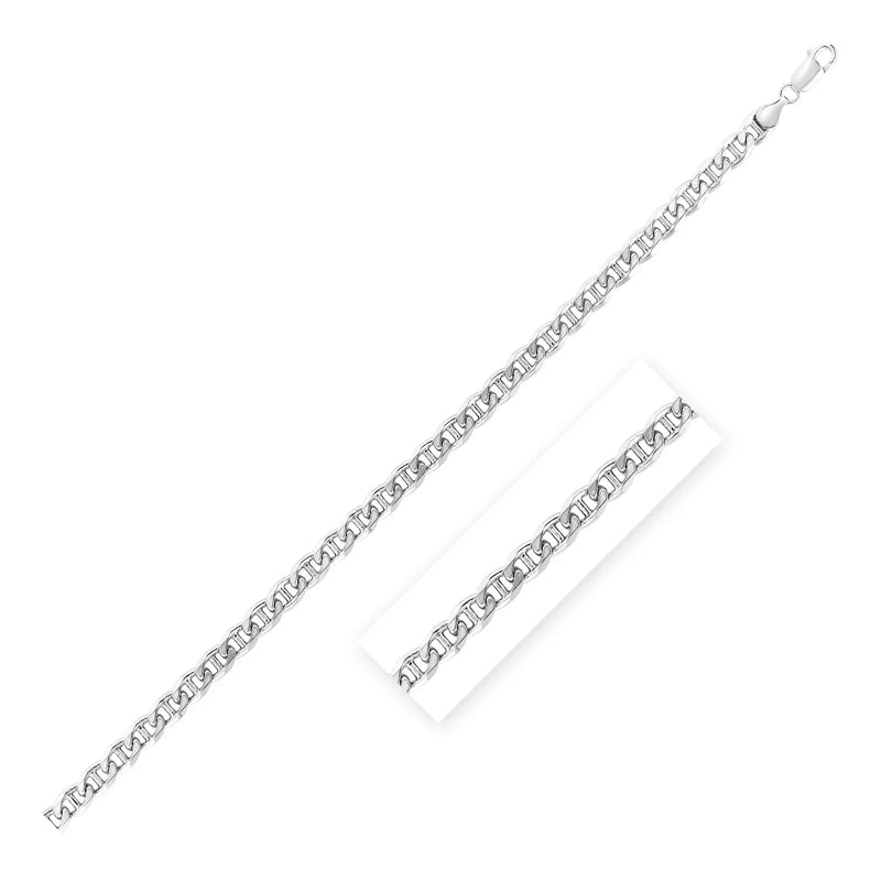 An image displaying Sterling Silver Rhodium Plated Mariner Chain 6.0mm by Orca Market