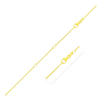 An image displaying Double Extendable Cable Chain in 14k Yellow Gold (1.4mm) by Orca Market