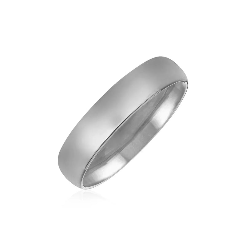 An image displaying 14k White Gold Comfort Fit Wedding Band by Orca Market