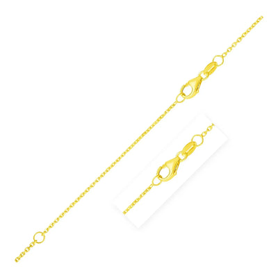 An image displaying Double Extendable Cable Chain in 14k Yellow Gold (0.8mm) by Orca Market
