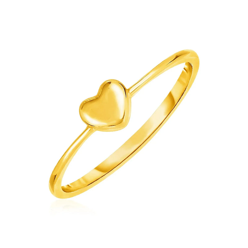 An image displaying 14k Yellow Gold Ring with Puffed Heart by Orca Market