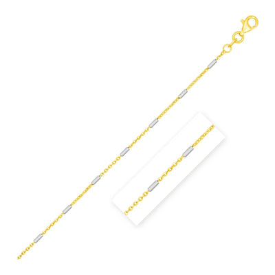 An image displaying Bar Links Pendant Chain in 14k Two Tone Gold (1.4mm) by Orca Market