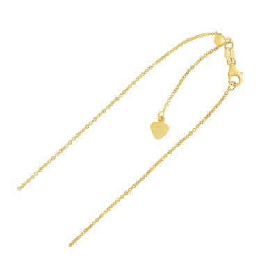An image displaying Adjustable Cable Chain in 14k Yellow Gold (1.0mm) by Orca Market
