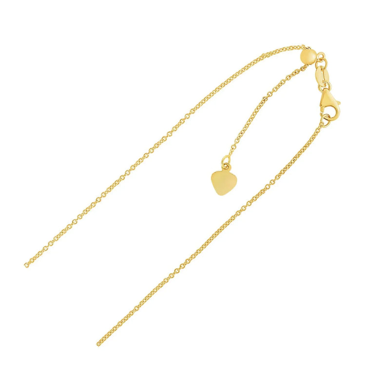 An image displaying Adjustable Cable Chain in 14k Yellow Gold (1.0mm) by Orca Market