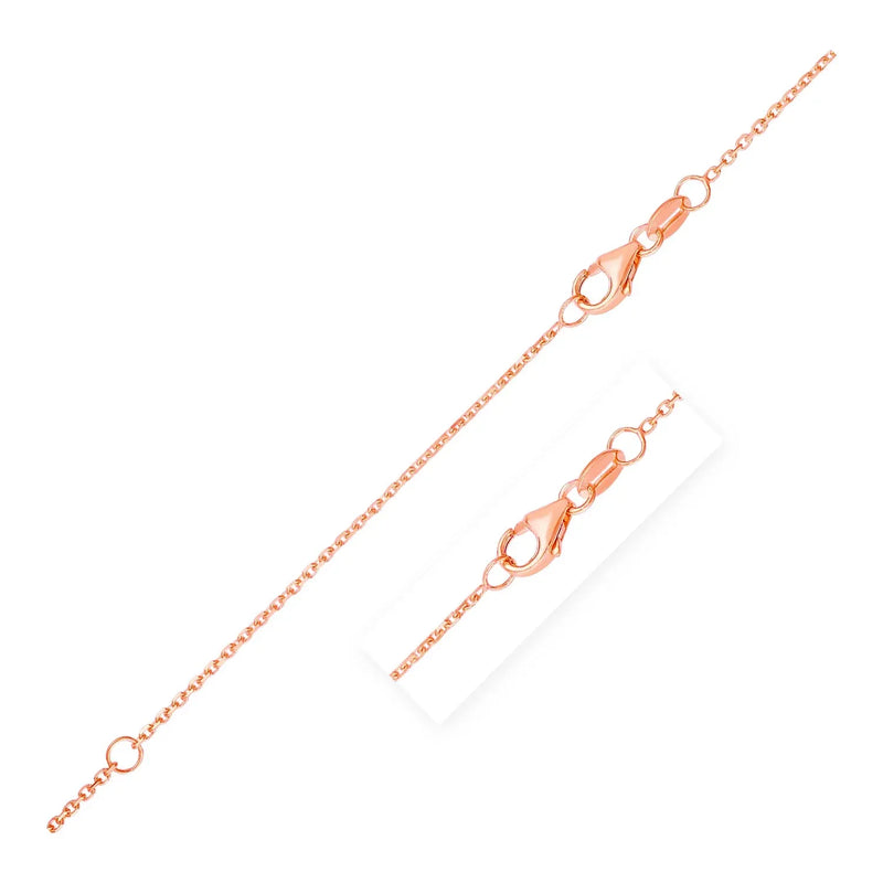 An image displaying Double Extendable Cable Chain in 14k Rose Gold (0.8mm) by Orca Market