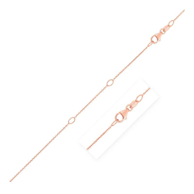 An image displaying Double Extendable Cable Chain in 14k Rose Gold (1.0mm) by Orca Market