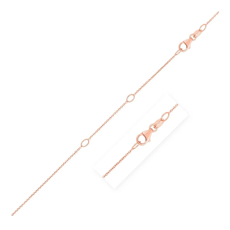 An image displaying Double Extendable Cable Chain in 14k Rose Gold (1.0mm) by Orca Market