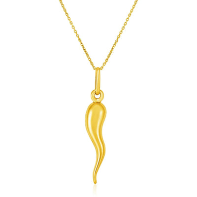 An image displaying 14k Yellow Gold Pendant with Polished Abstract Swirl by Orca Market