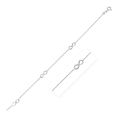 An image displaying Sterling Silver Anklet with Infinity Symbols by Orca Market