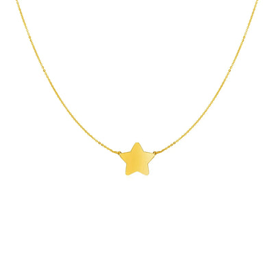 An image displaying 14k Yellow Gold Necklace with Five Pointed Star by Orca Market