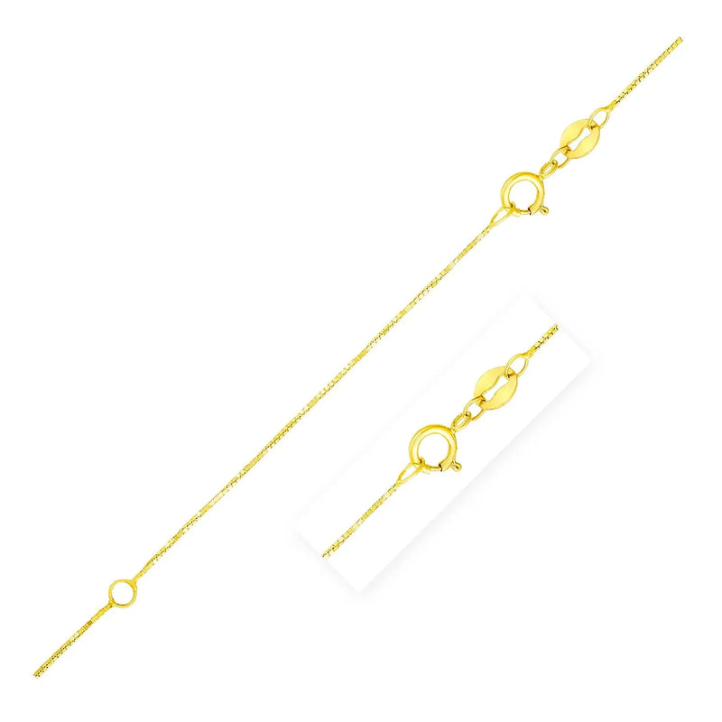 An image displaying Double Extendable Box Chain in 14k Yellow Gold (0.6mm) by Orca Market