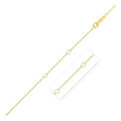 An image displaying Adjustable Cable Chain in 14k Yellow Gold (1.0mm) by Orca Market