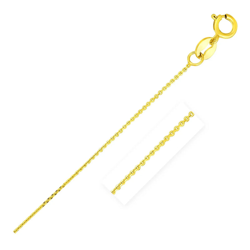 An image displaying 14k Yellow Gold Cable Link Chain 0.7mm by Orca Market
