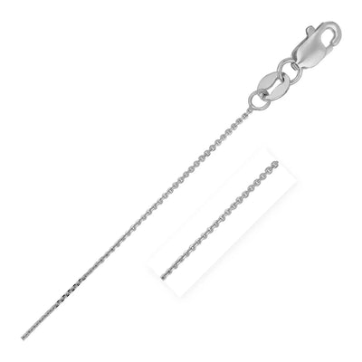 An image displaying 14k White Gold Cable Link Chain 0.5mm by Orca Market