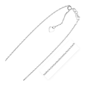 An image displaying Sterling Silver 1.5mm Adjustable Rope Chain by Orca Market