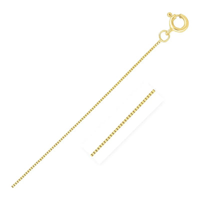 An image displaying 14k Yellow Gold Classic Box Chain 0.4mm by Orca Market
