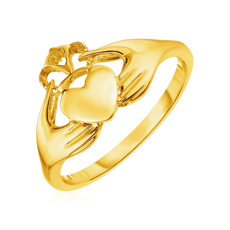 An image displaying 14k Yellow Gold Claddagh Ring by Orca Market