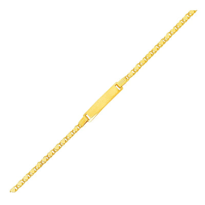 An image displaying 14k Yellow Gold Childrens Heart Link ID Bracelet by Orca Market