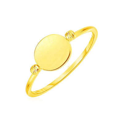An image displaying 14k Yellow Gold Ring with Polished Oval by Orca Market