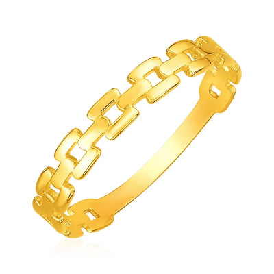 An image displaying 14k Yellow Gold Chain Link Ring by Orca Market