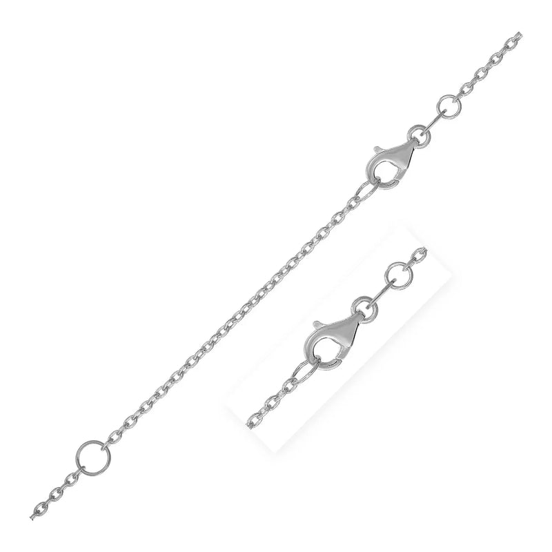 An image displaying Extendable Cable Chain in 14k White Gold (1.5mm) by Orca Market