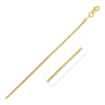 An image displaying 14k Yellow Gold Round Box Chain 1.35 mm by Orca Market