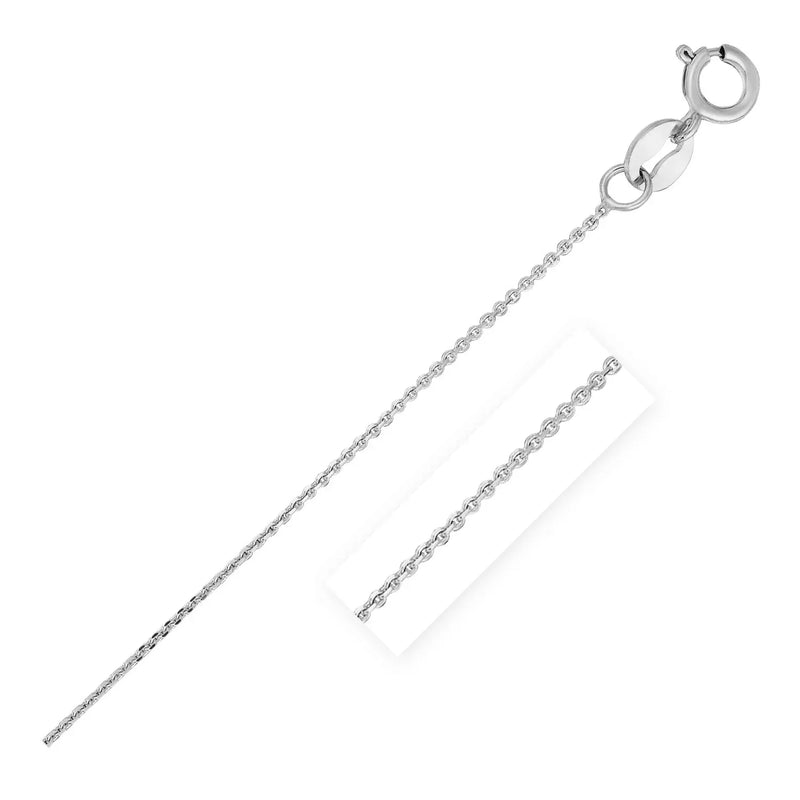 An image displaying 14k White Gold Cable Link Chain 0.7mm by Orca Market