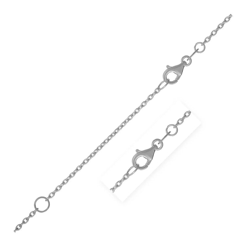 An image displaying Extendable Cable Chain in 14k White Gold (1.2mm) by Orca Market