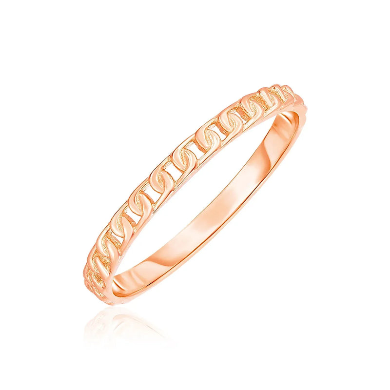 An image displaying 14k Rose Gold Ring with Bead Texture by Orca Market