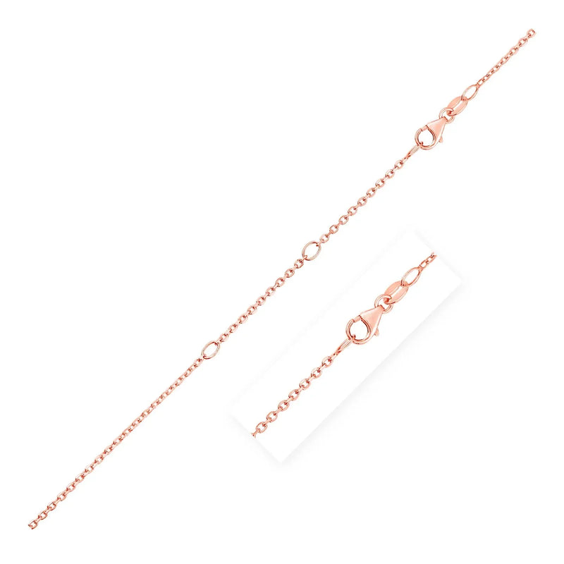 An image displaying Double Extendable Cable Chain in 14k Rose Gold (1.2mm) by Orca Market