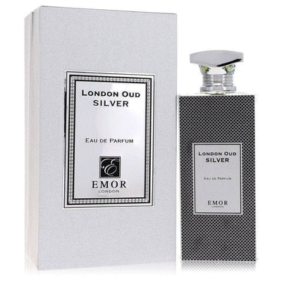 An image displaying Emor London Oud Silver by Emor London Eau De Parfum Spray 4.2 oz for Men by Emor London