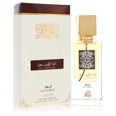 An image displaying Lattafa Ana Abiyedh Leather by Lattafa Eau De Parfum Spray 2 oz for Women by Lattafa
