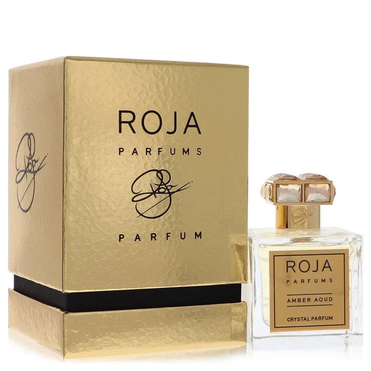 An image displaying Roja Amber Aoud Crystal by Roja Parfums Extrait De Parfum Spray 3.4 oz for Women by Roja Parfums