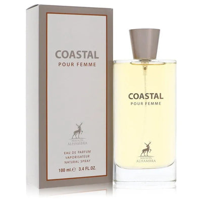 An image displaying Coastal Pour Femme by Maison Alhambra Eau De Parfum Spray 3.4 oz for Women by Maison Alhambra