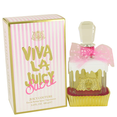 An image displaying Viva La Juicy Sucre by Juicy Couture Eau De Parfum Spray 3.4 oz for Women by Juicy Couture