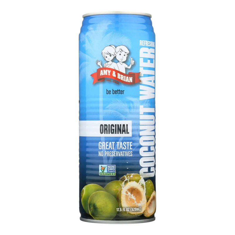 An image displaying Amy And Brian - Coconut Water - Original - Case Of 12 - 17.5 Ounce by Amy And Brian