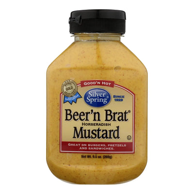 An image displaying Silver Spring Squeeze - Mustard - Beer Brat - Case Of 9 - 9.5 Ounce by Silver Spring