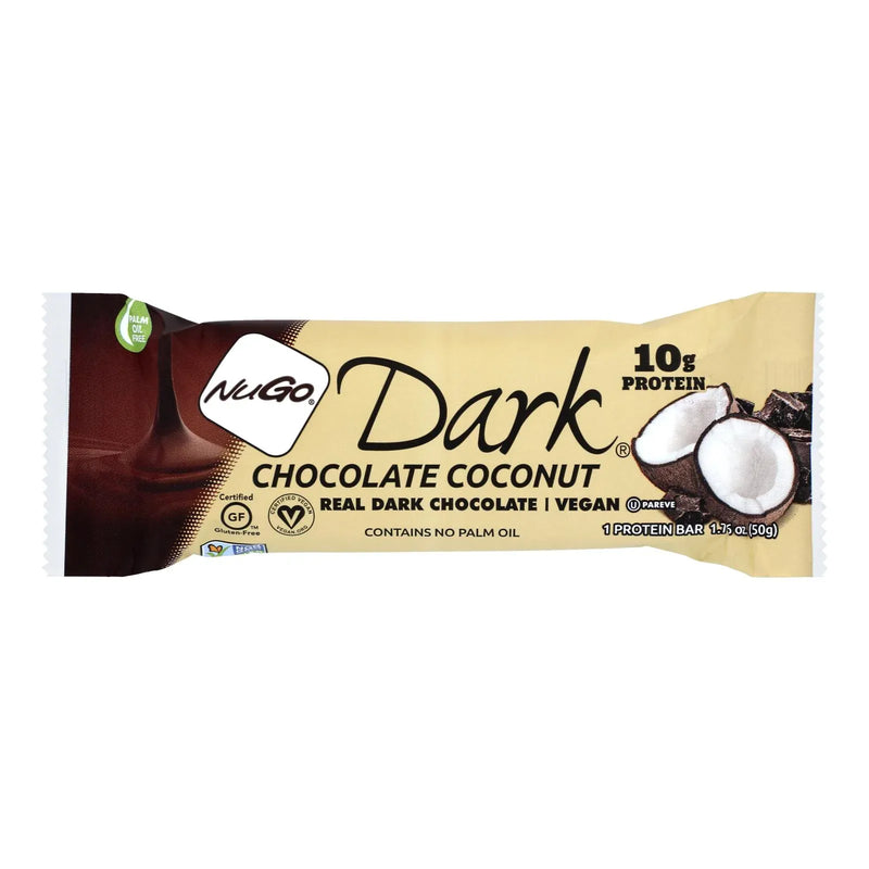 An image displaying Nugo Nutrition Bar - Nugo Dark - Chocolate Coconut - 1.76 Ounce - 1 Case by Nugo Nutrition Bar