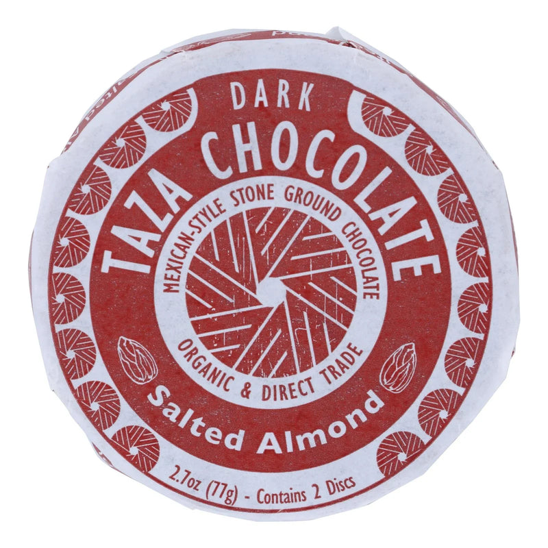 Taza Chocolate Organic Chocolate Mexicano Discs - 40 Percent Dark Chocolate - Salted Almond - 2.7 Ounce - Case Of 12