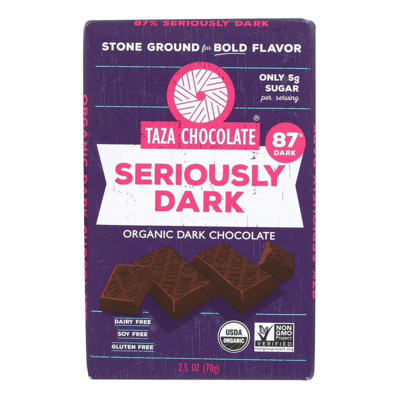 Taza Chocolate - Bar Seriously Dark - Case Of 10 - 2.5 Ounce