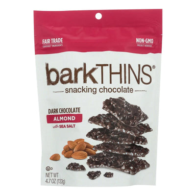 An image displaying Bark Thins Bark Thins Dark Chocolate - Almond With Sea Salt - Case Of 12 - 4.7 Ounce. by Bark Thins